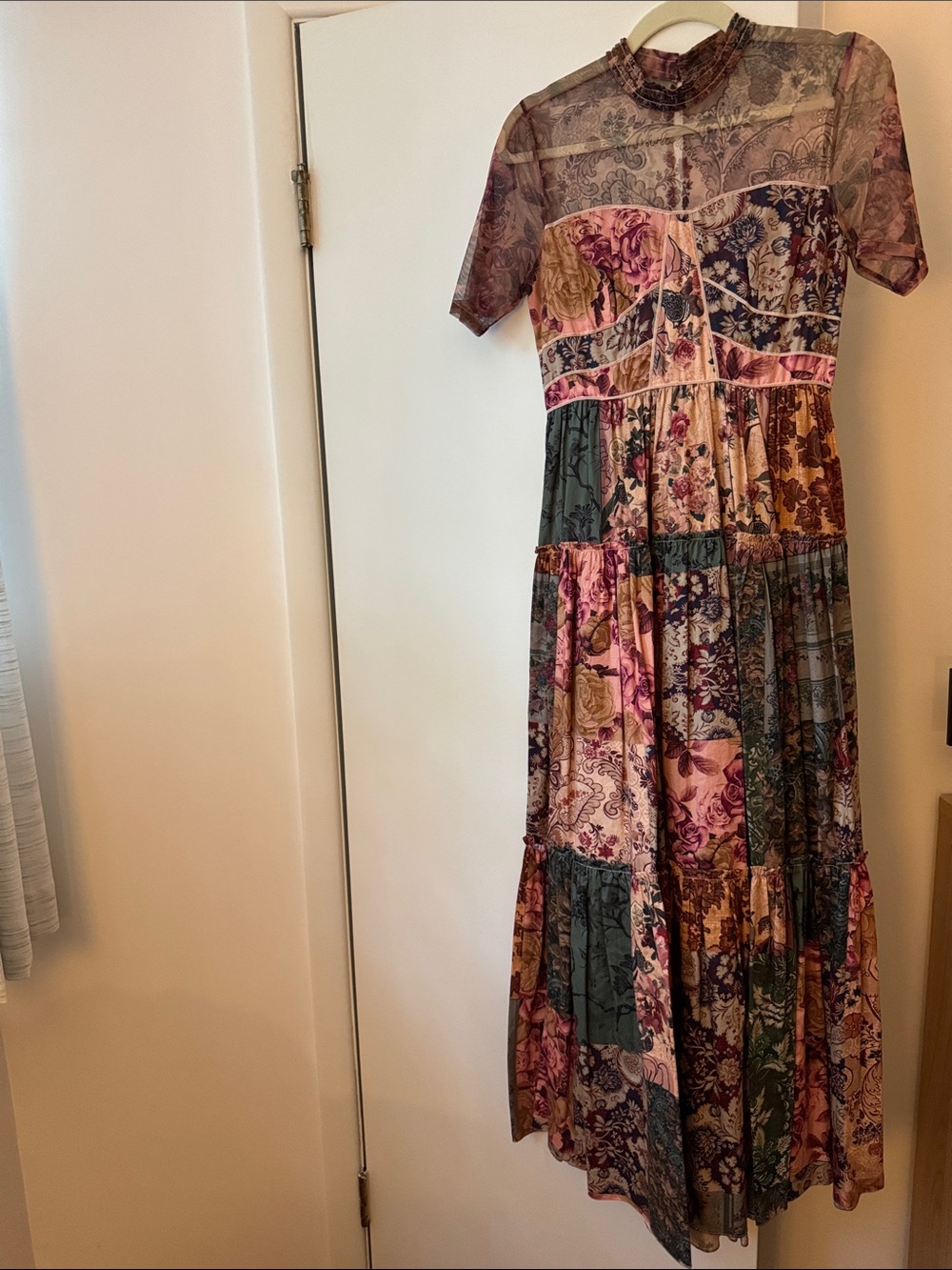 Geisha Designs Sheer Printed Maxi Dress
